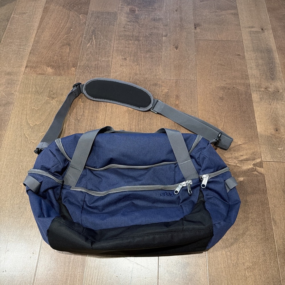 eBags 18" Travel Duffel Bag Blue Orange Carry On Gym Weekender Shoulder Strap